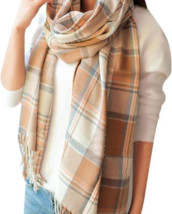 Womens Scarf Fashion Long Plaid Shawls Wraps Big Grid Winter Warm Lattice Large Scarves Gifts