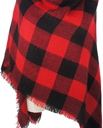 Fall Winter Scarf Classic Tassel Plaid Tartan Warm Soft Chunky Large Blanket Wrap Shawl Scarves for Women